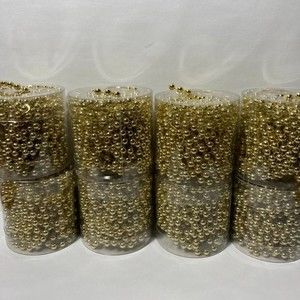 4MM Faux Pearl Plastic Beads String Gold 8 ~ 5 Yards Trim Crafts Scrapbook